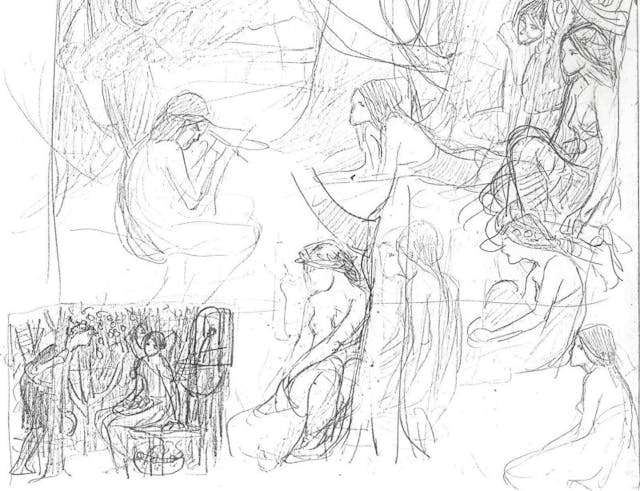 Page from a John William Waterhouse sketchbook